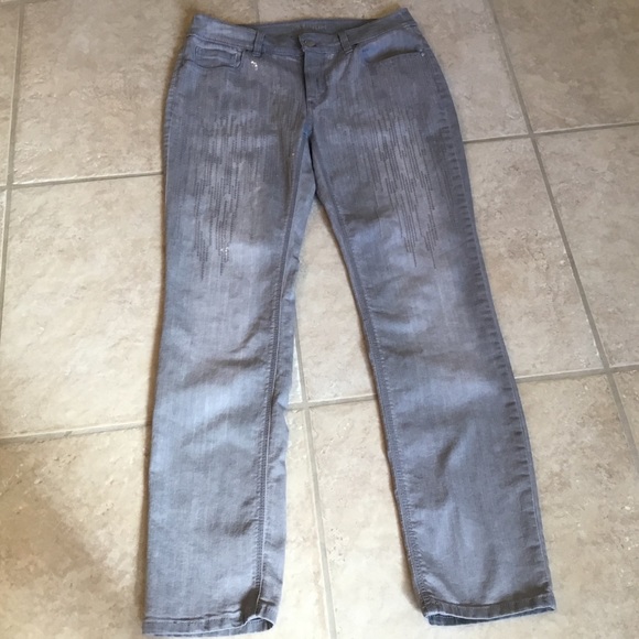 Chico’s Platinum Denim Sequin Frost slim-leg jean - Picture 3 of 8